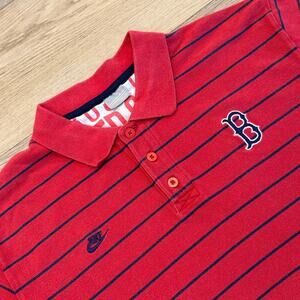 Vintage Nike Baseball Polo T-Shirt Men XL Boston Red Sox Short Sleeves